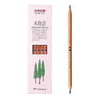 Amazon | トンボ鉛筆 赤青鉛筆 丸軸 (5:5) 木物語 1ダース CV